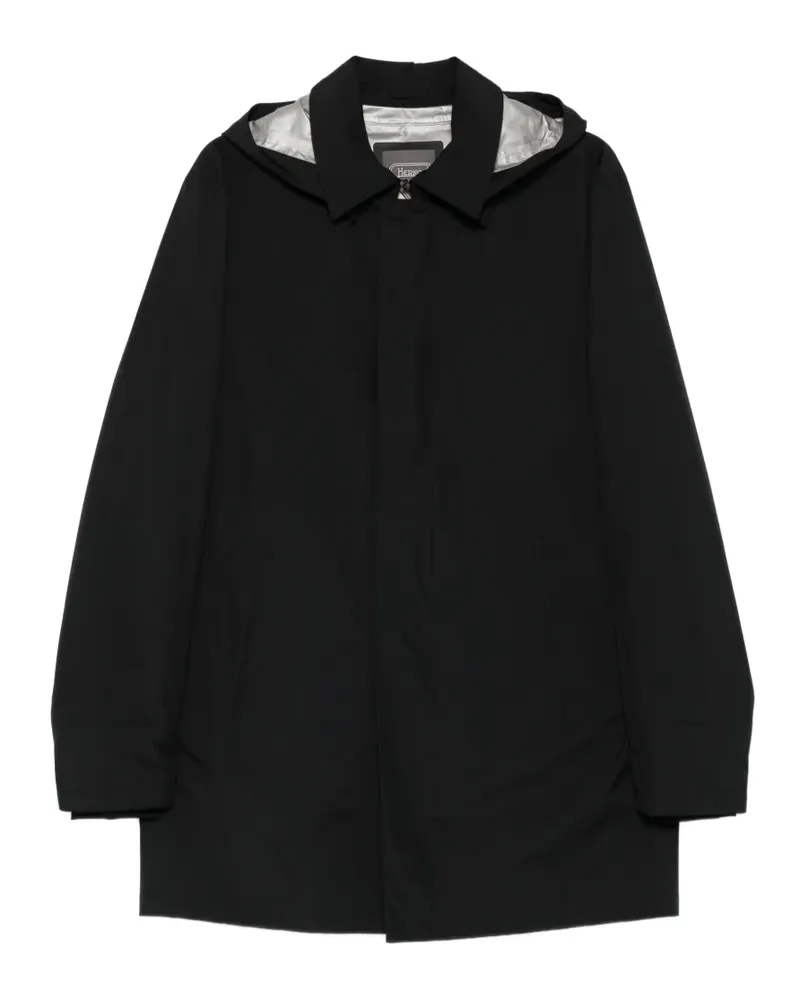Herno hooded concealed-fastening raincoat - Schwarz Schwarz