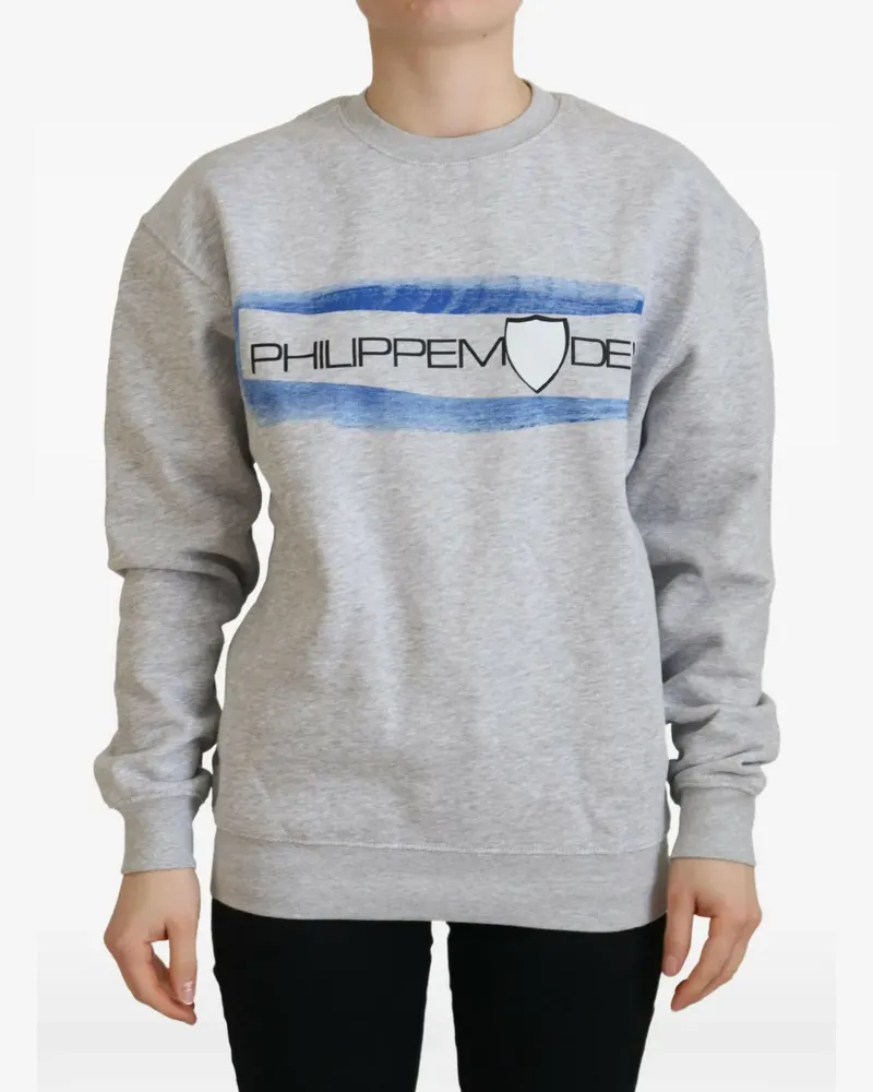 Philippe Model Sweatshirt mit Logo-Print - Grau Grau