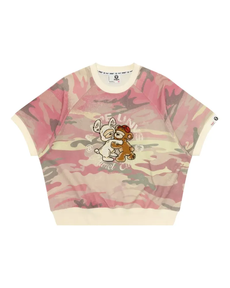 BAPE T-Shirt mit Stickerei - Rosa Rosa
