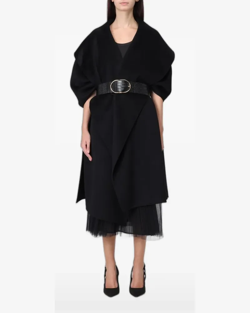 Elisabetta Franchi belted wool cape - Schwarz Schwarz