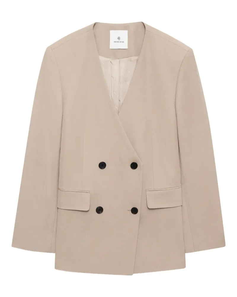 Anine Bing Doppelreihiger Maron Blazer - Nude Nude