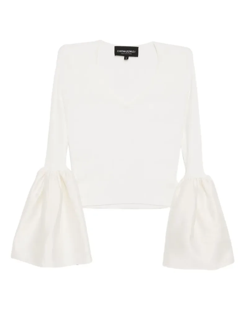 Cynthia Rowley Oberteil mit ausgestellten Ärmeln - Weiß Weiß