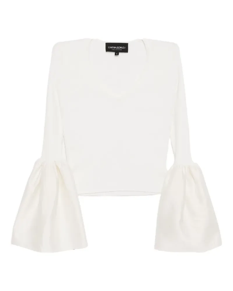 Cynthia Rowley Oberteil mit ausgestellten Ärmeln - Weiß Weiß