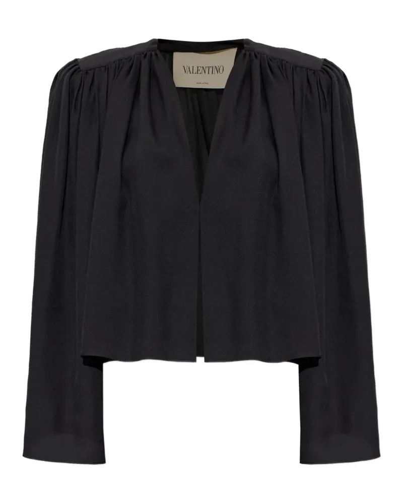 Valentino Garavani Geraffter Cropped-Cardigan - Schwarz Schwarz