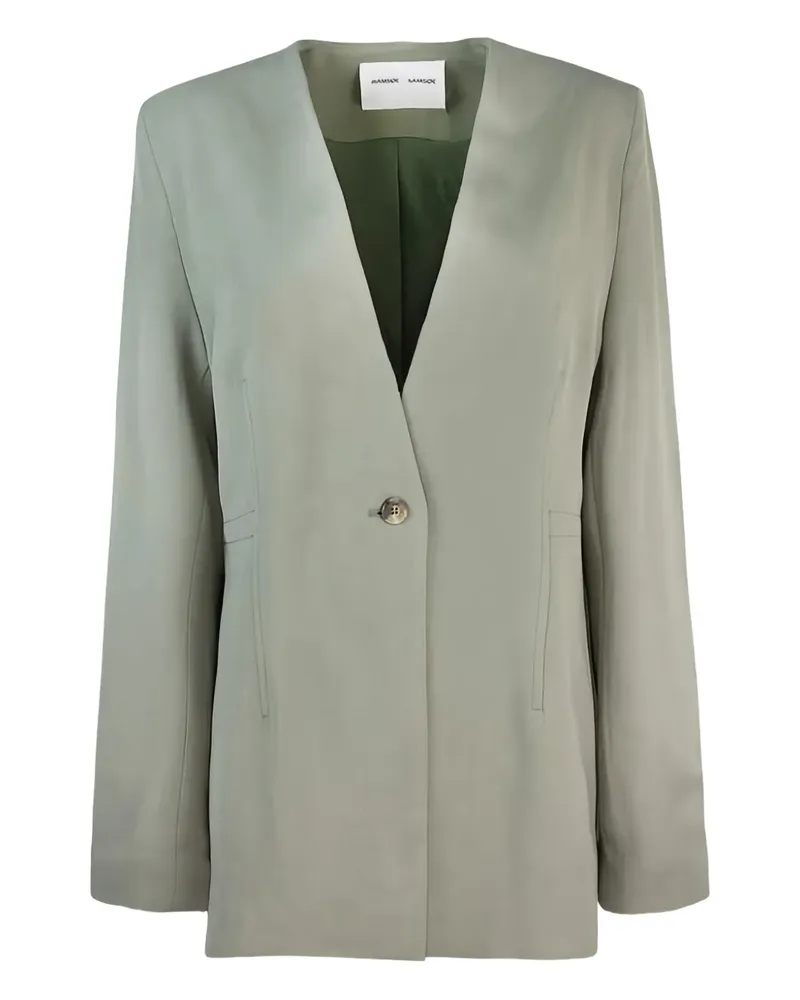 Samsøe & Samsøe single-button V-neck blazer - Grün Grün