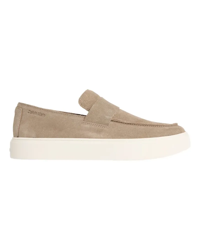 Calvin Klein Athena suede slip-on boat shoes - Nude Nude