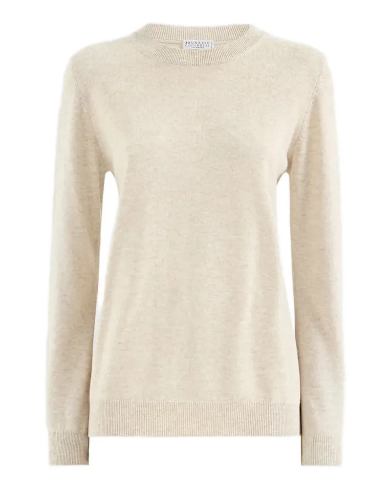 Brunello Cucinelli Klassischer Kaschmirpullover - Nude Nude