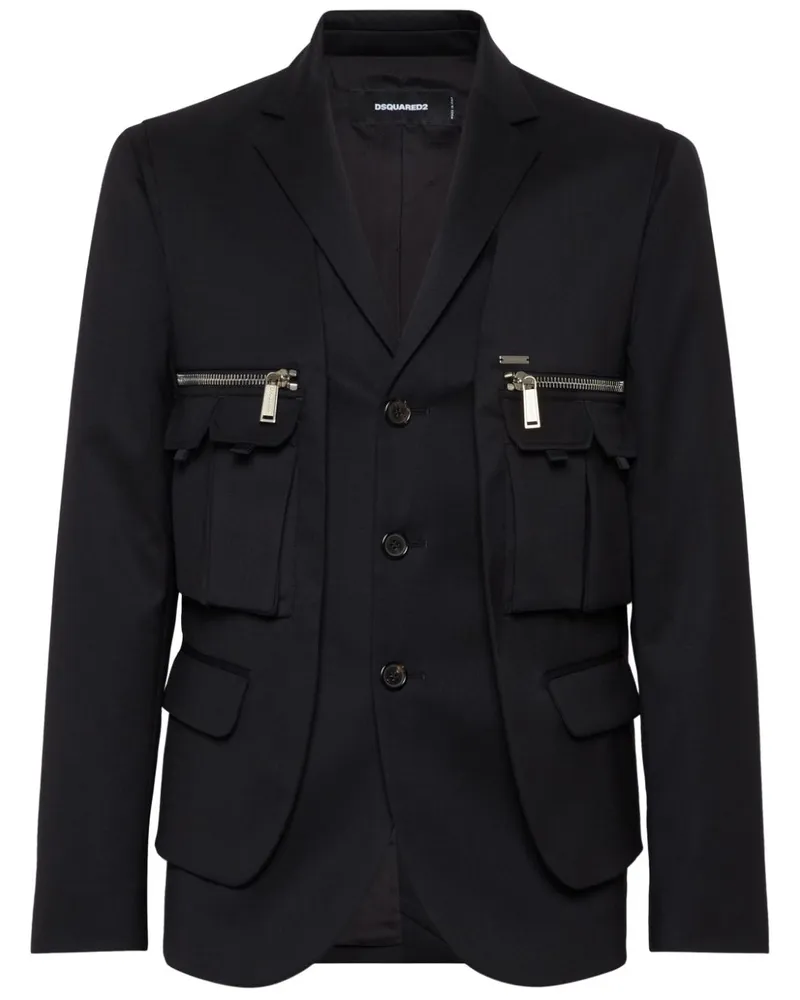 Dsquared2 Einreihige Jacke - Schwarz Schwarz