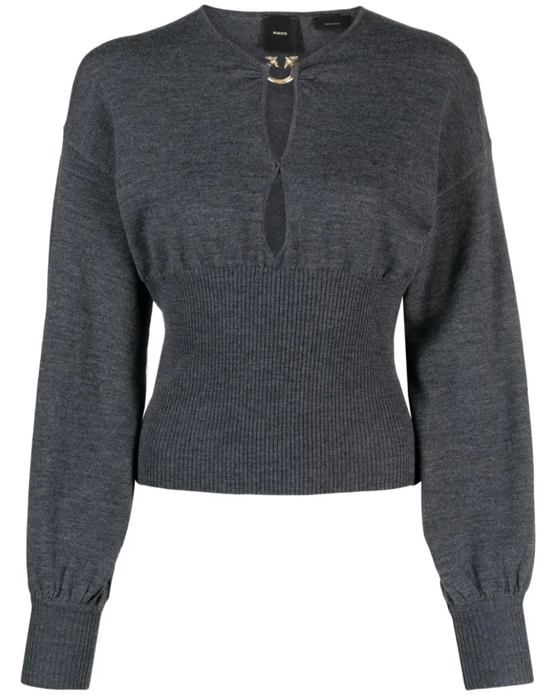 Pinko Love Birds Pullover Grau