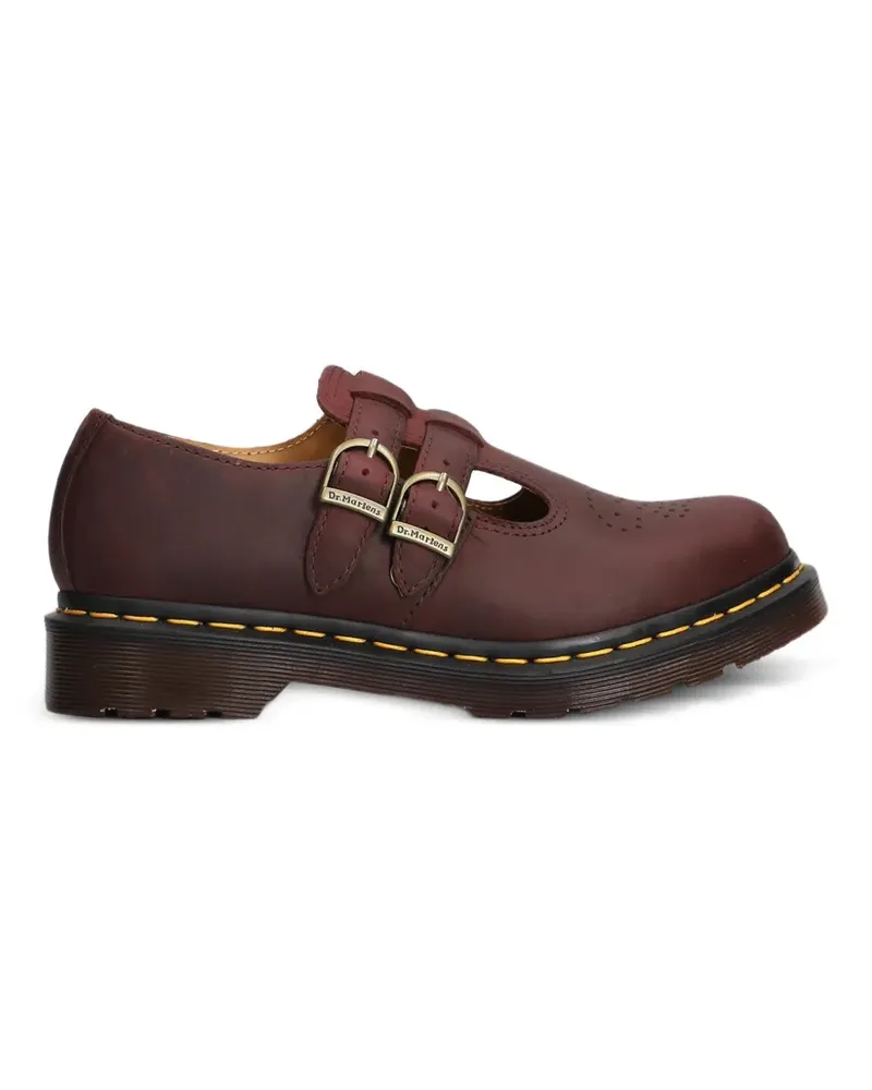 Dr.Martens Perforierte Schuhe mit Doppelriemen - Rot Rot