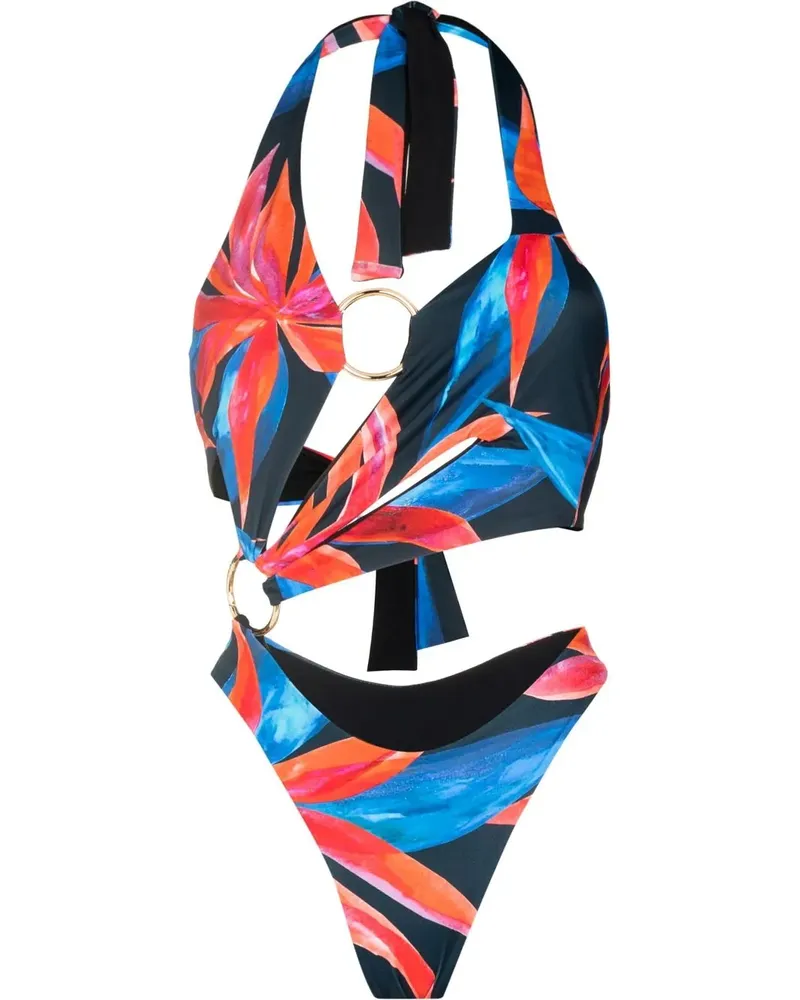 Louisa Ballou Asymmetrischer Badeanzug - Schwarz Schwarz
