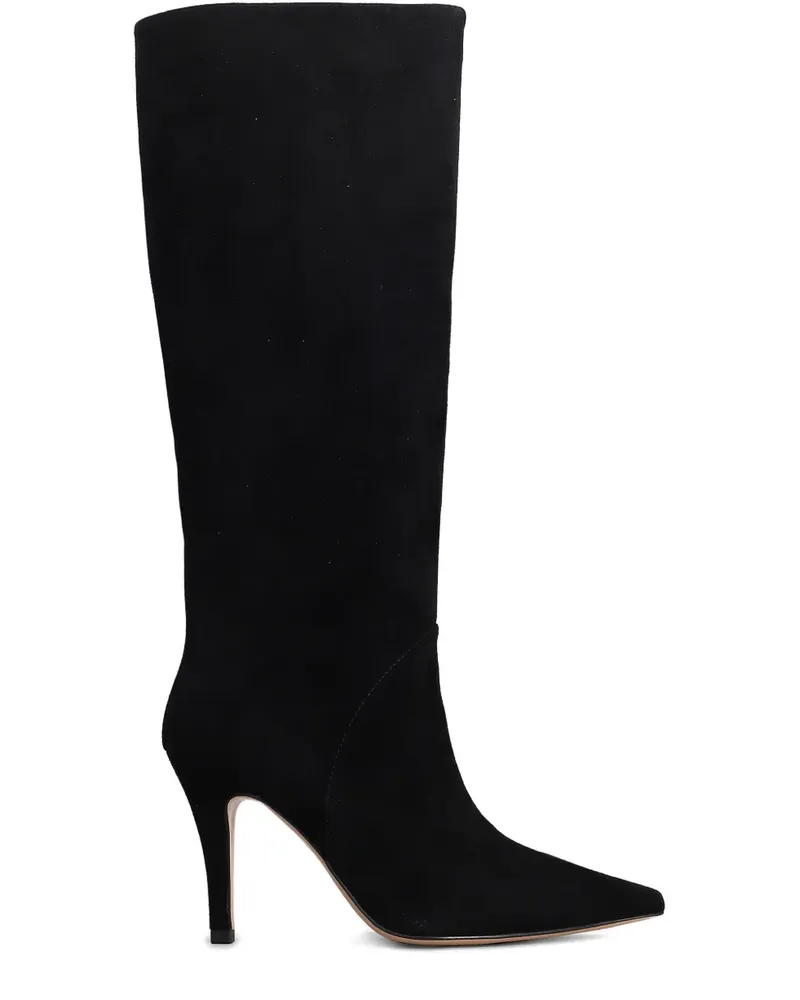 Lola Cruz Kniehohe Stiefel mit spitzer Kappe - Schwarz Schwarz