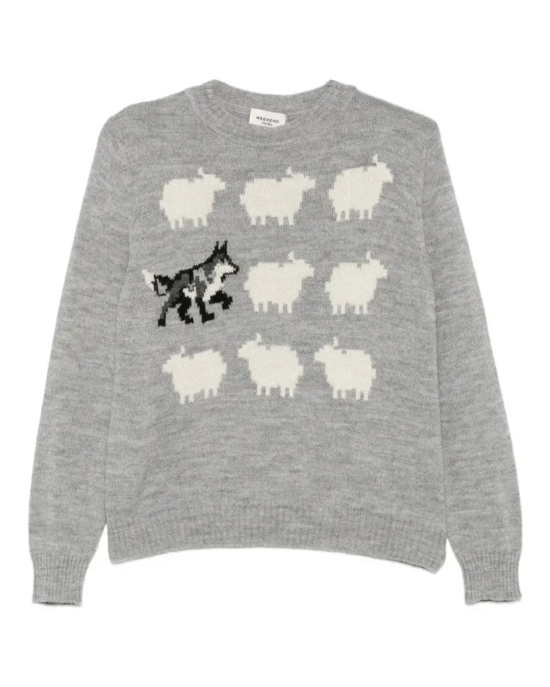 Max Mara Pullover aus Alpaka- und Wollgemisch - Hellgrau Grau