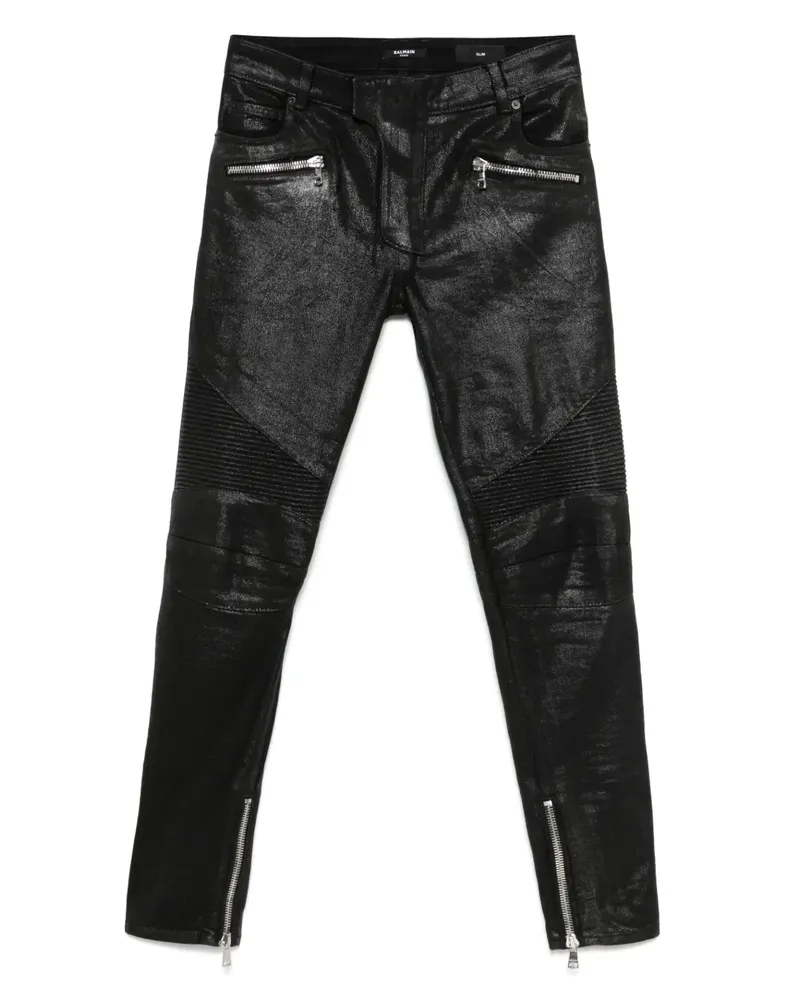 Balmain Biker Jeans - Schwarz Schwarz
