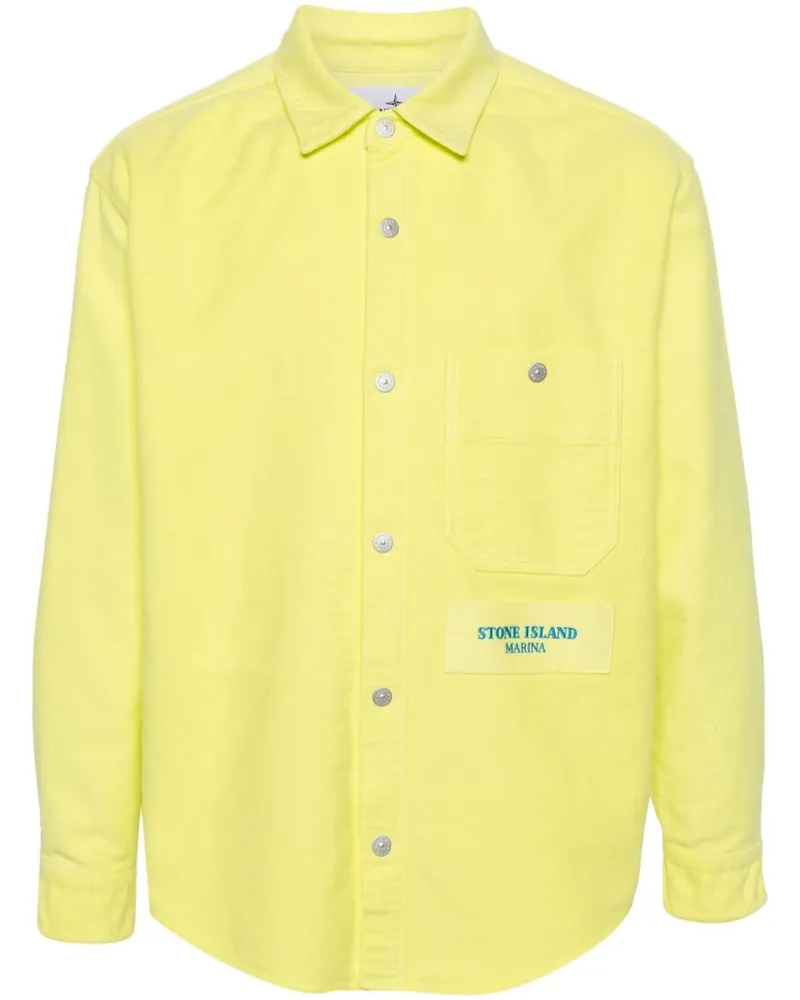 Stone Island Hemd mit Logo-Stickerei - Gelb Gelb