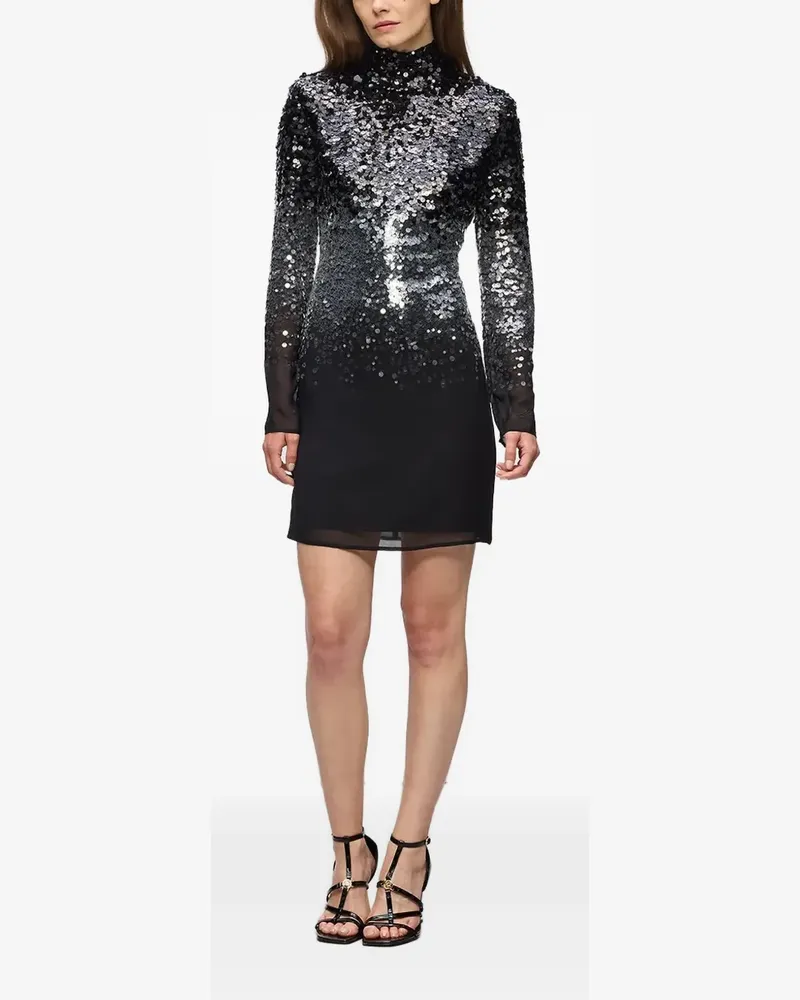 Karl Lagerfeld sequin-embellished long-sleeve mini dress - Schwarz Schwarz