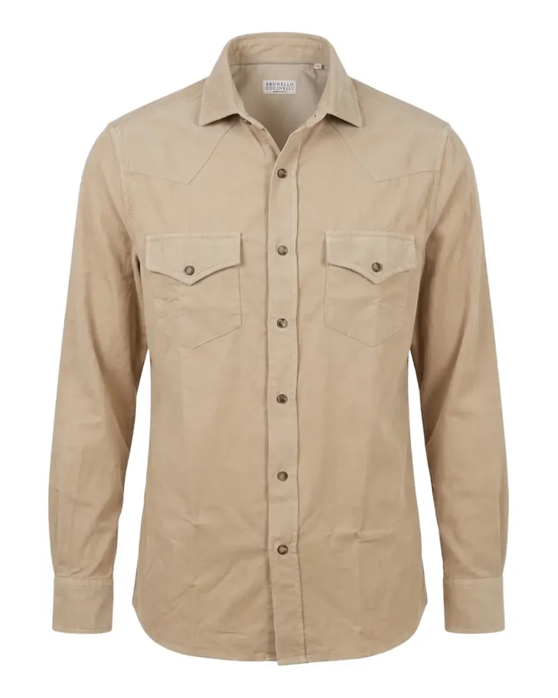 Brunello Cucinelli western-style button-down shirt - Nude Nude