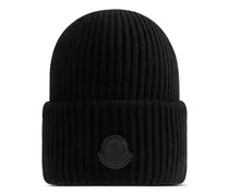 Gerippte Beanie Logo-Patch - Schwarz