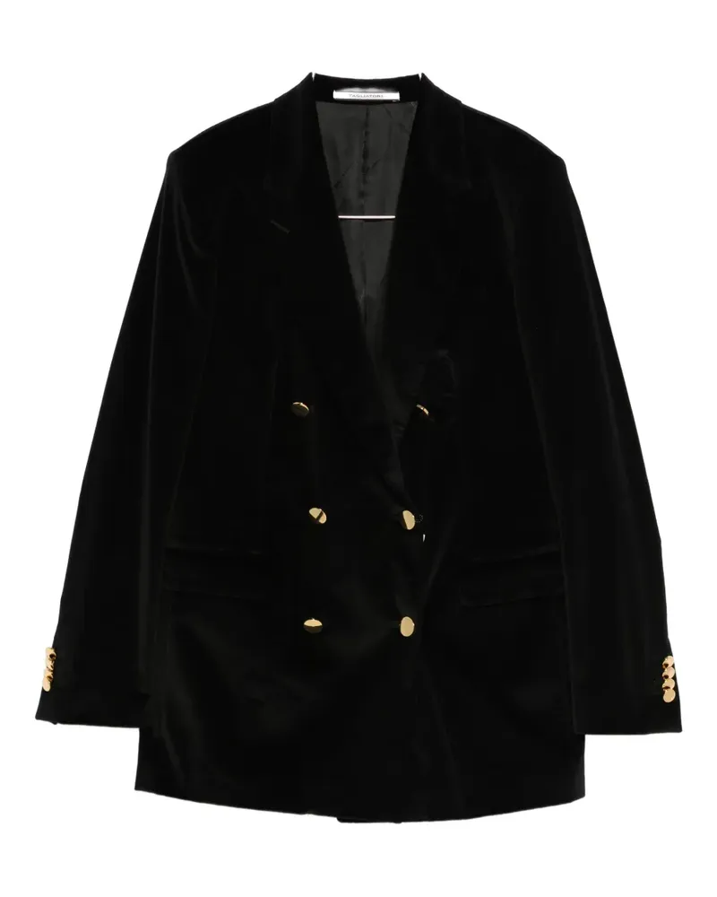 Tagliatore double-breasted velvet blazer - Schwarz Schwarz