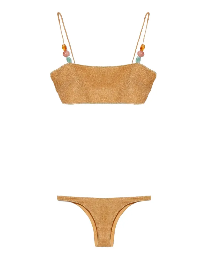 Oséree Bikini mit Perlen - Braun Braun
