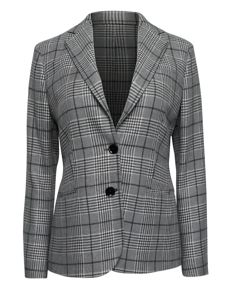 Kiton Sakko mit Prince of Wales-Karo - Schwarz Schwarz