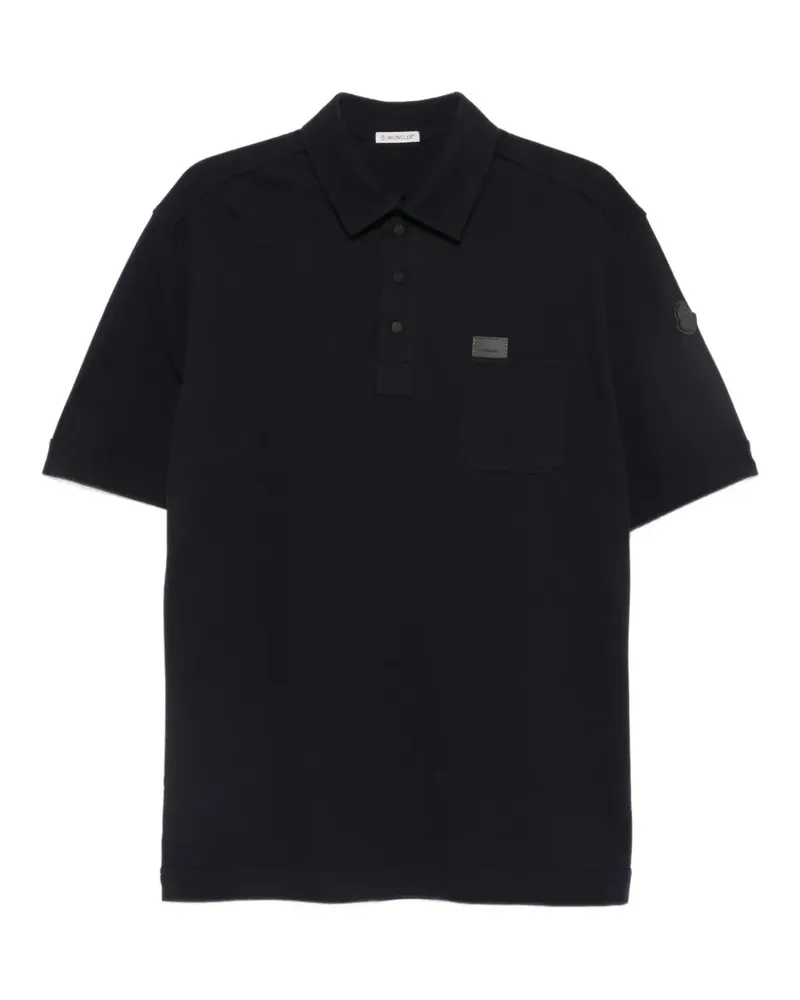 Moncler Poloshirt mit Brusttasche - Blau Blau