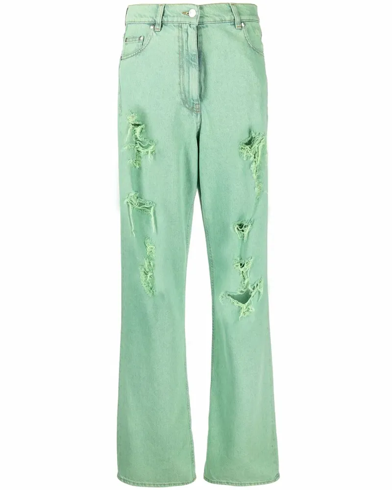 MSGM Jeans in Distressed-Optik - Grün Grün