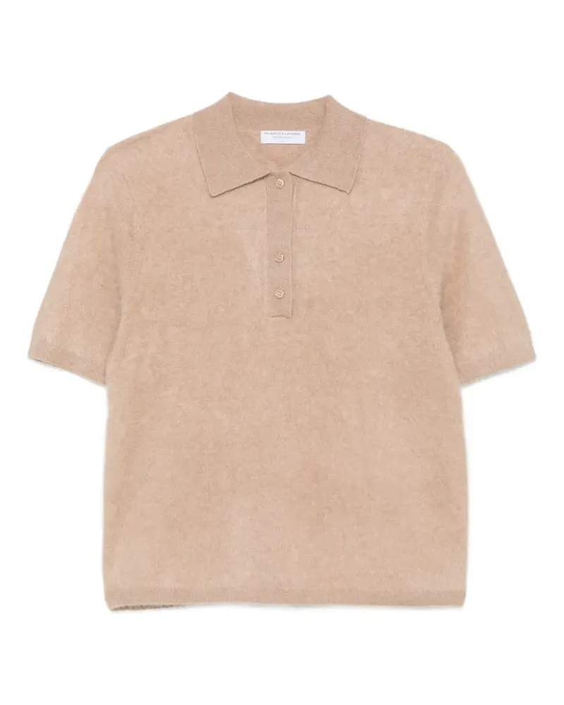 Majestic Poloshirt mit kurzen Ärmeln - Nude Nude