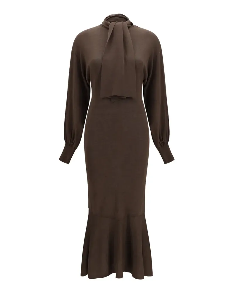 Jacquemus The Losange scarf-detail knitted dress - Braun Braun