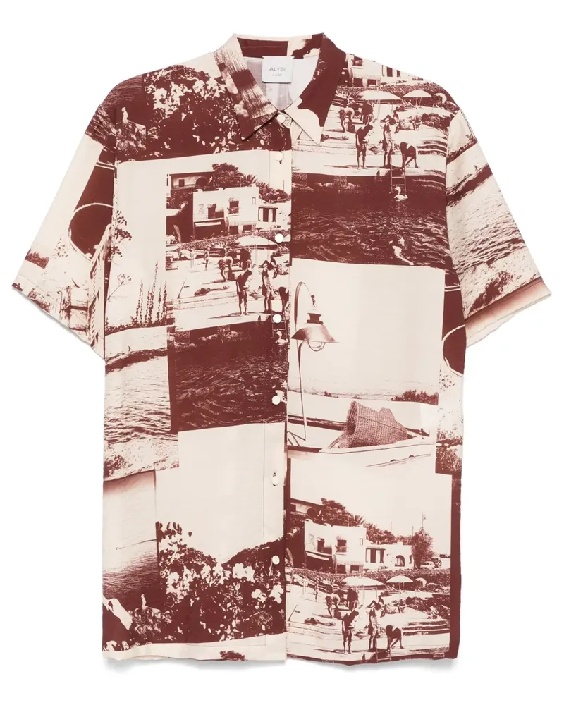 ALYSI Hemd mit Print - Braun Braun