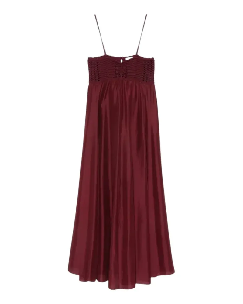 forte_forte crochet-knit silk-satin dress - Rot Rot
