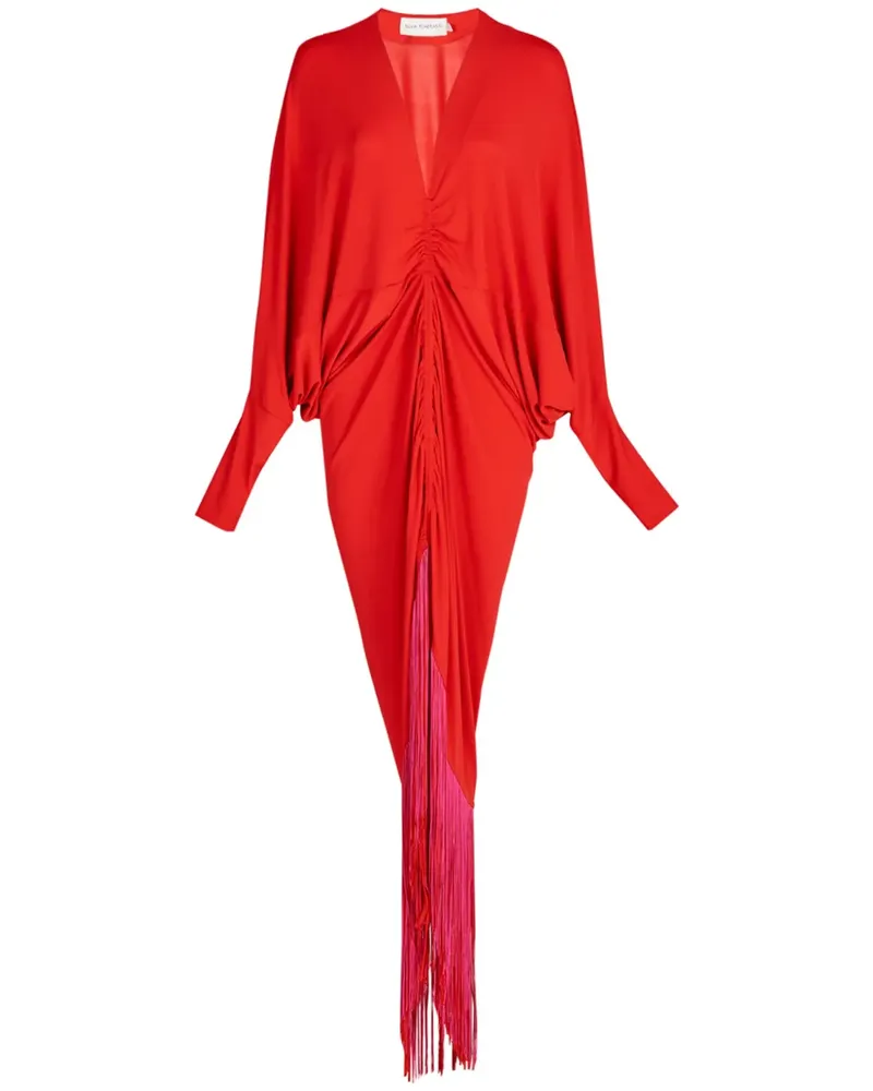 Silvia Tcherassi Rosalyn Kleid mit Fransen - Rot Rot