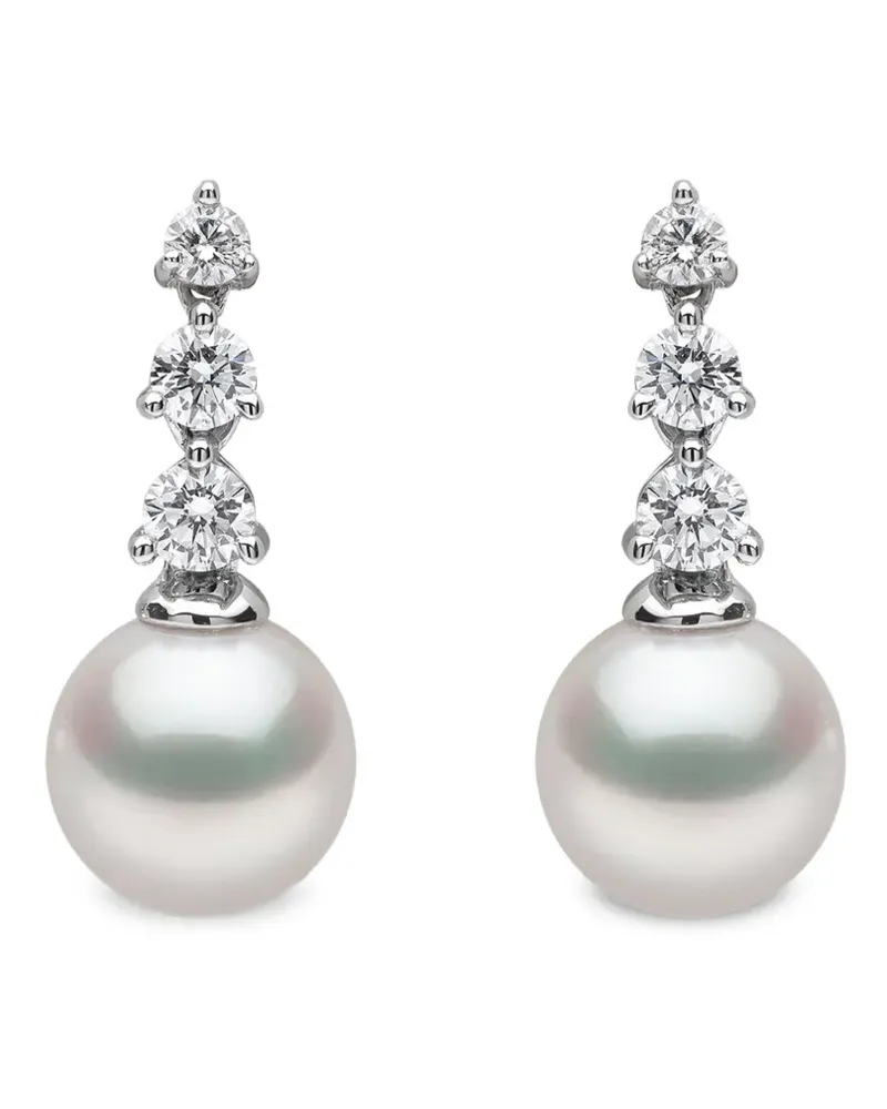YOKO London 18K white gold akoya pearl and diamond earrings - Silber Silber