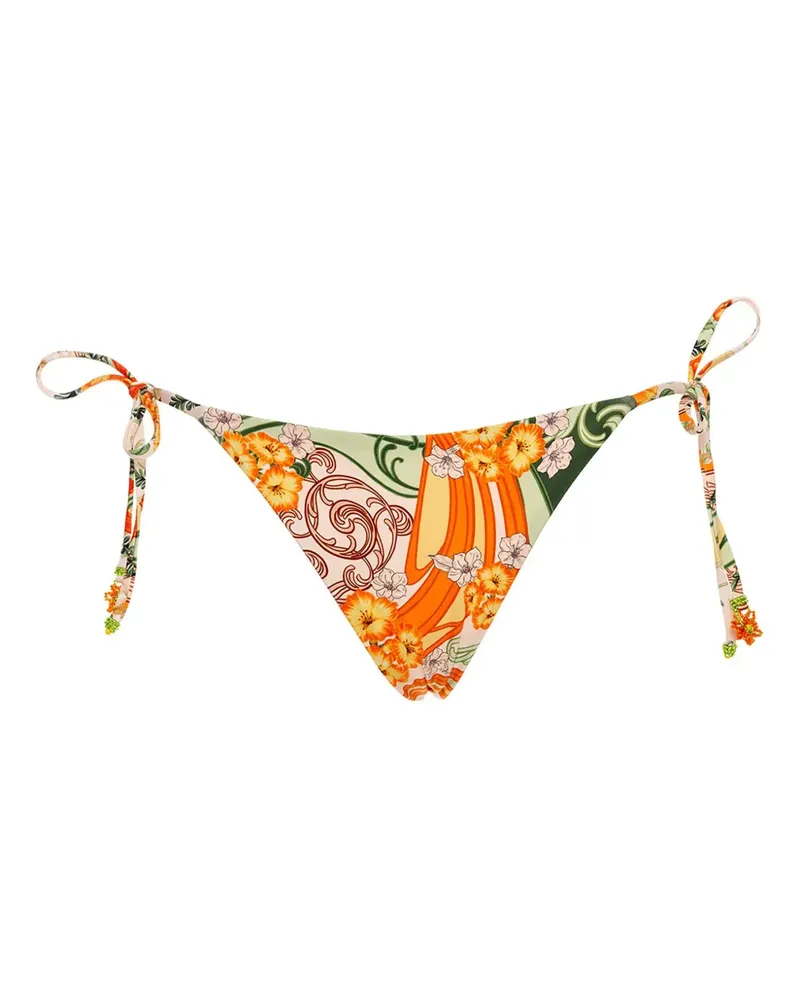 AGUA BENDITA Melinda Bikinihöschen mit Blumen-Print - Grün Grün