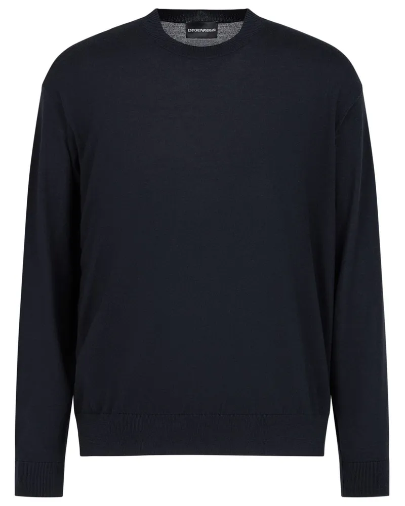 Emporio Armani crew-neck wool Pullover Black