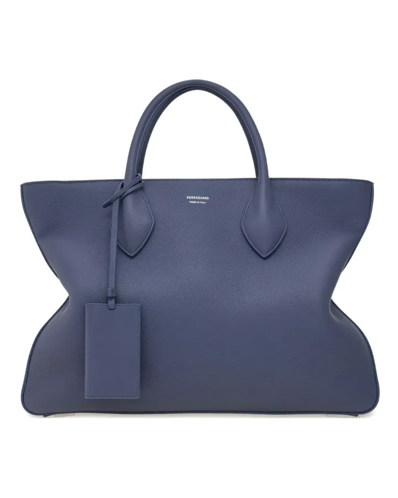 Ferragamo Strukturierte Monogram Tote Bag - Blau Blau