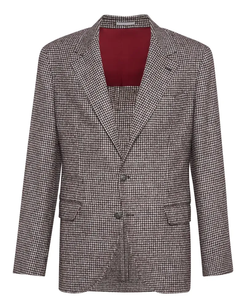 Brunello Cucinelli Sakko mit Hahnentrittmuster - Braun Braun