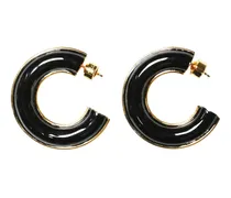 chunky hoop earrings - Schwarz