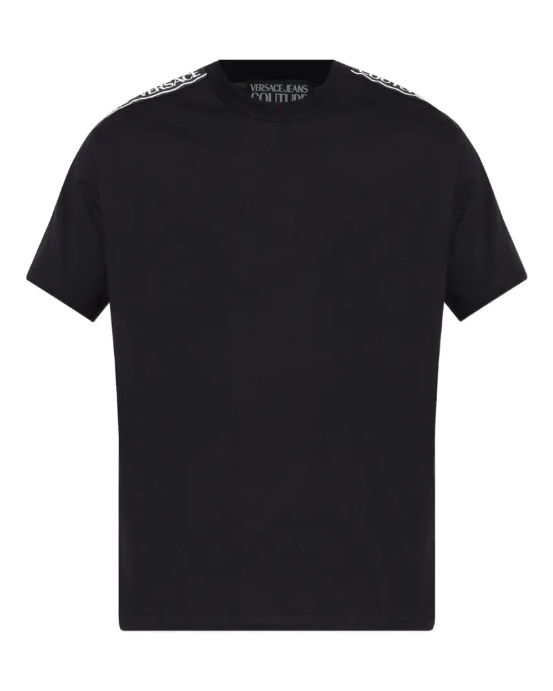 Versace Jeans T-Shirt mit Schulterstreifen - Schwarz Schwarz