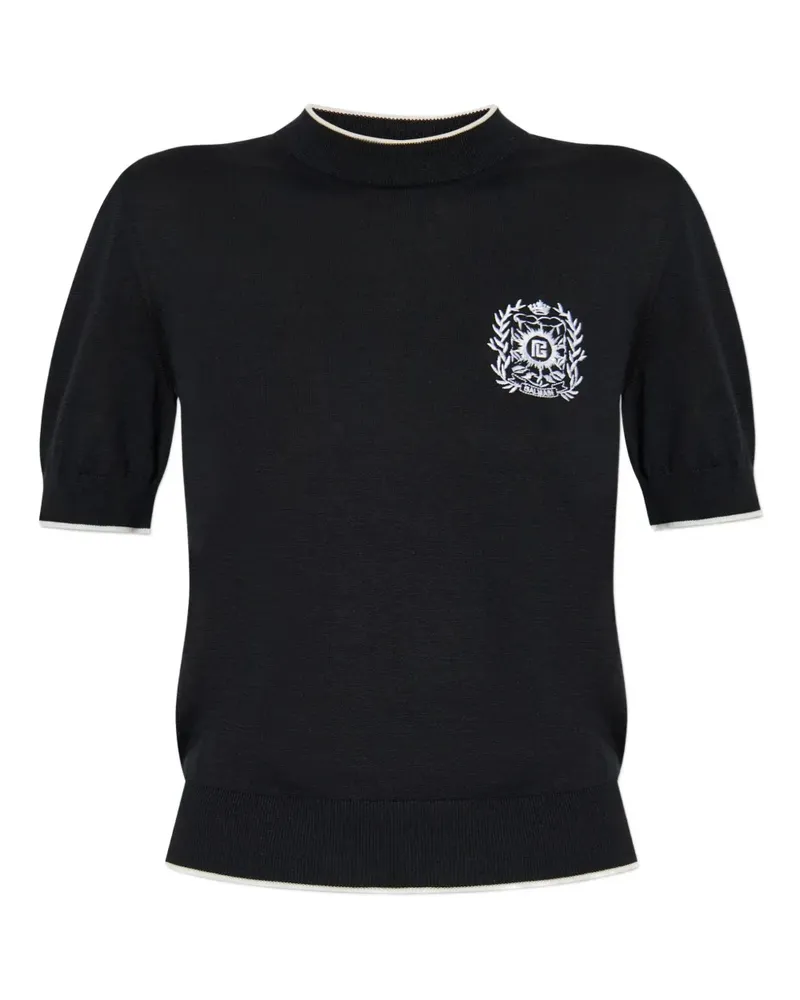 Balmain Geripptes T-Shirt - Schwarz Schwarz