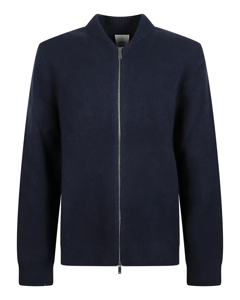 Calvin Klein zip ribbed-collar cardigan - Blau Blau