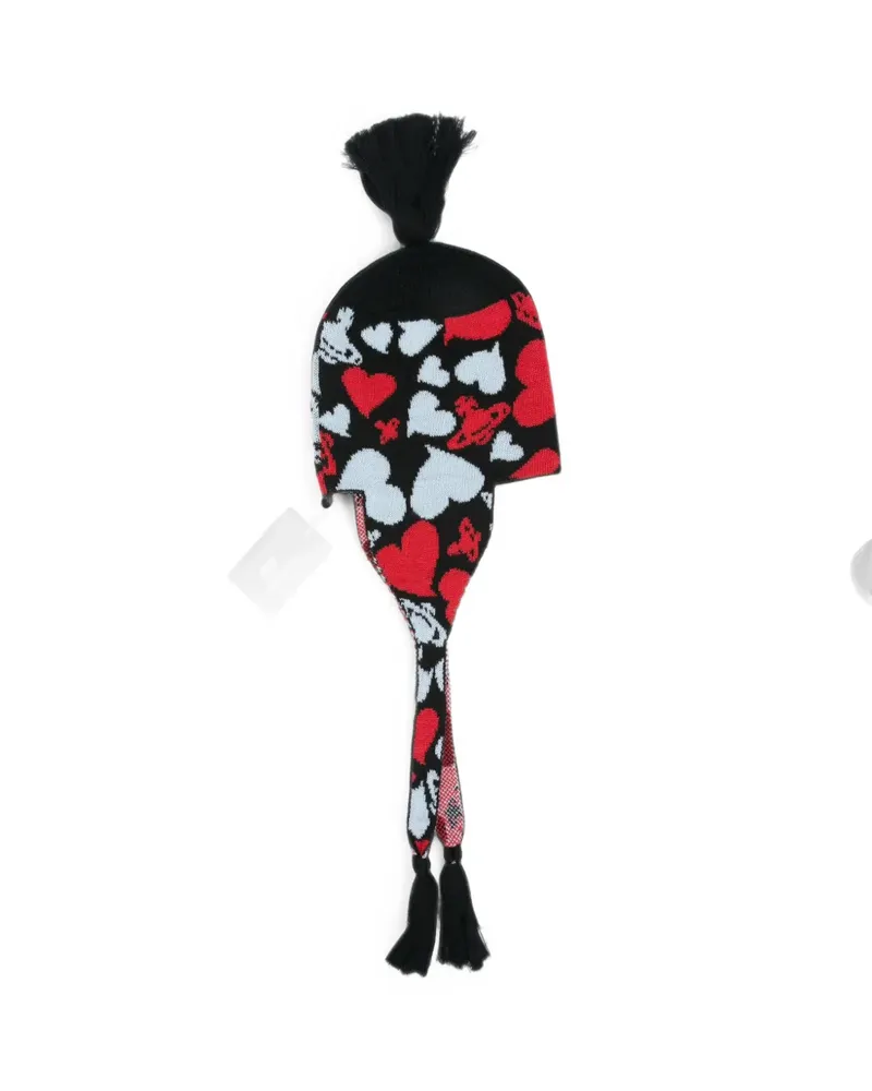 Vivienne Westwood Hearts and Orb-motif beanie hat - Schwarz Schwarz