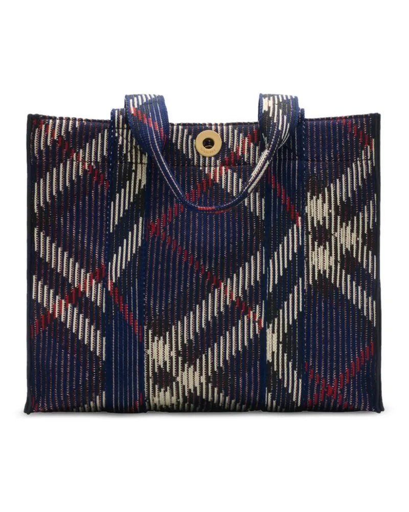 Burberry Kleine Tote Bag mit Check - Blau Blau