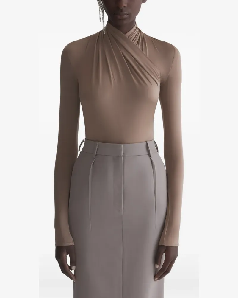 Thierry Mugler Langärmeliger Body - Nude Nude