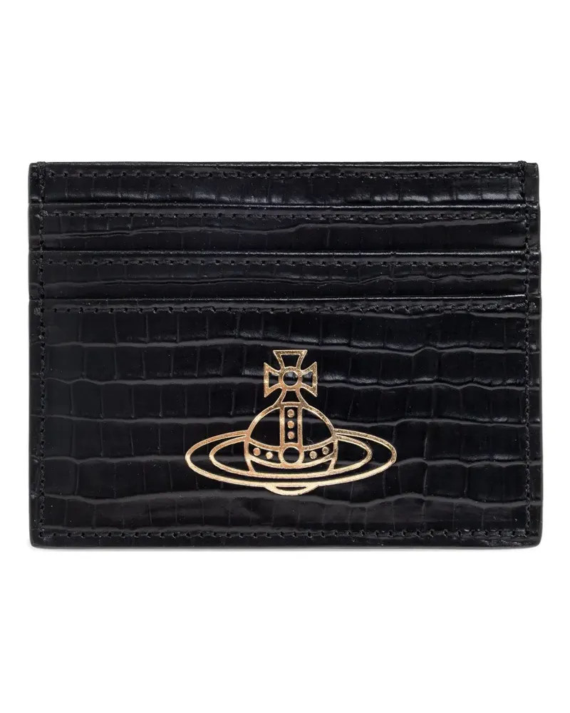 Vivienne Westwood Kartenetui mit Metallic-Orb - Schwarz Schwarz