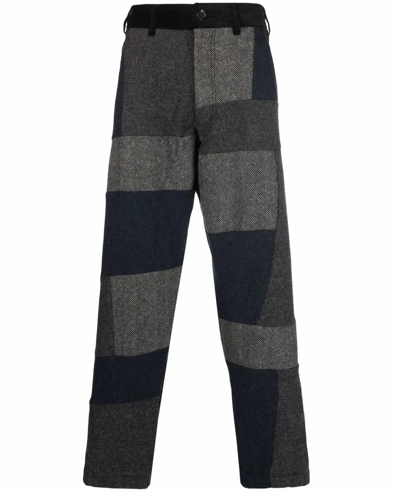 Comme des Garçons Gerade Patchwork-Hose - Schwarz Schwarz