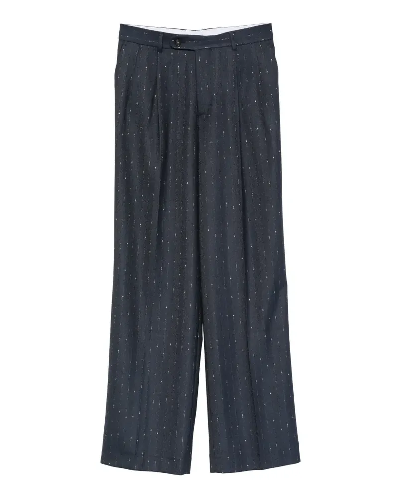 Manuel Ritz Bundfaltenhose mit Nadelstreifen - Blau Blau