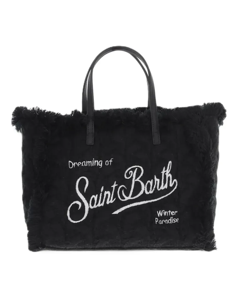 MC2 Saint Barth Colette logo-embroidered velvet tote bag - Schwarz Schwarz