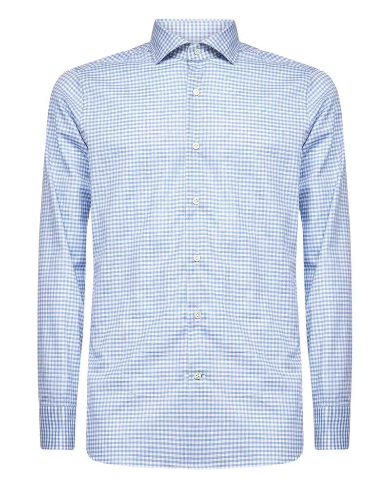 D4.0 Kariertes Hemd - Blau Blau
