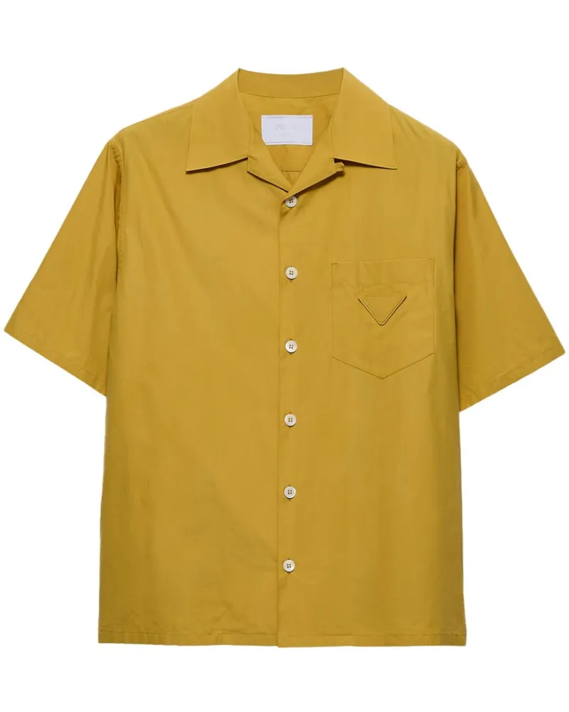 Prada Bowlinghemd mit Logo-Patch - Gelb Gelb